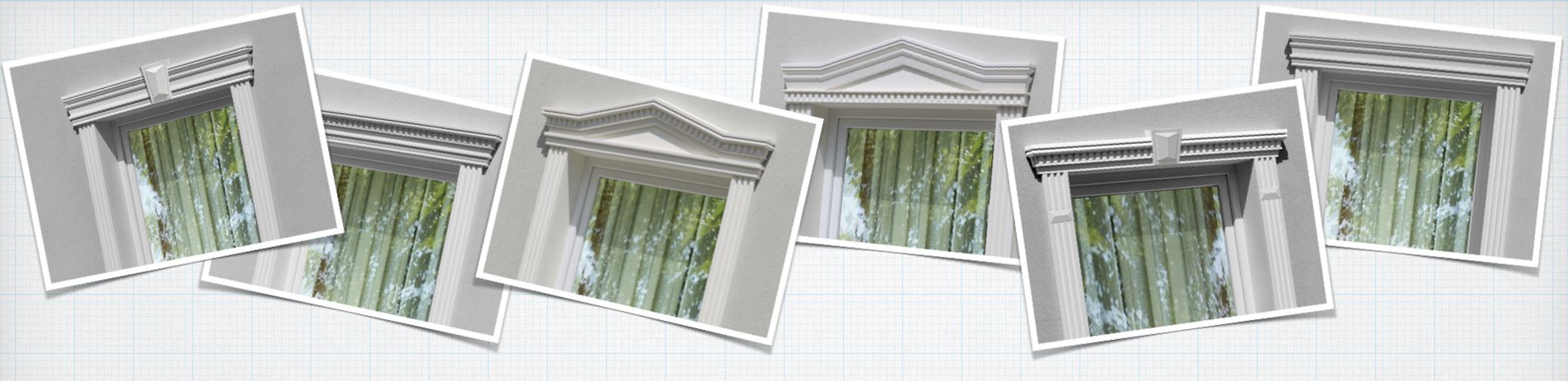 Homlokzatstukkó komplett megoldás: timpanonok ablakszemöldökhöz