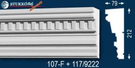 Esztergom 107-F+117 kérgesített homlokzat dekoráció, kültéri díszléc