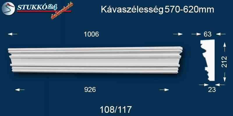 Kérgesített timpanon, ablakdísz egyenes 108/117