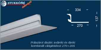 Debrecen polisztirol profil mennyezeti direkt és indirekt világítás kiépítéséhez 270+2x205