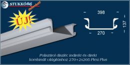 Debrecen polisztirol profil mennyezeti direkt és indirekt világítás kiépítéséhez 270+2x205 PLEXI PLUS