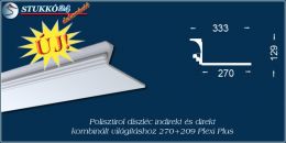 Polisztirol stukkó kombinált világítás kiépítéséhez Győr 270+209 PLEXI PLUS