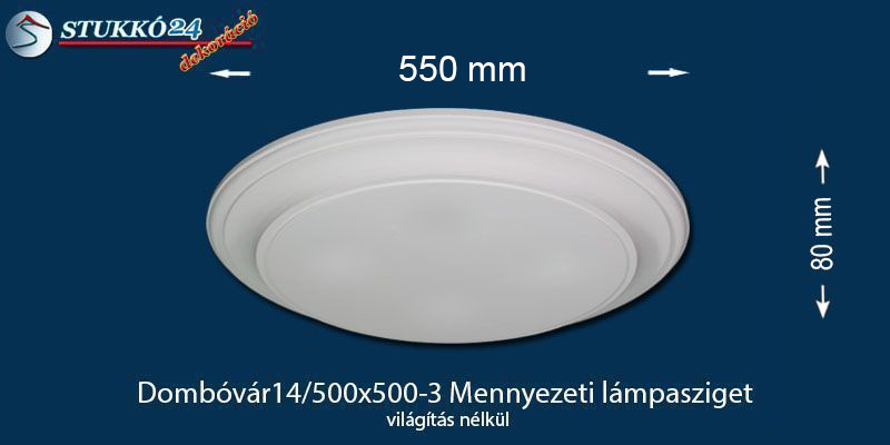 Design lámpa, mennyezeti lámpasziget Dombóvár 14/500x500-3 íves, világítás nélkül