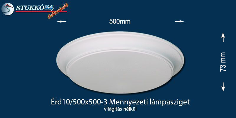 Design lámpa, mennyezeti lámpasziget Érd 10/500x500-3 íves, világítás nélkül