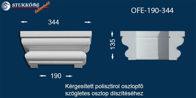 Kérgesített polisztirol oszlopfő OFE-190-334