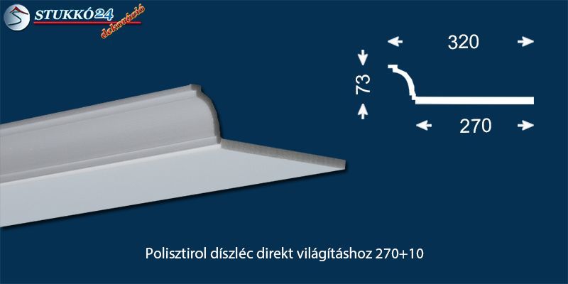 Polisztirol díszléc direkt világításhoz Érd 270+10