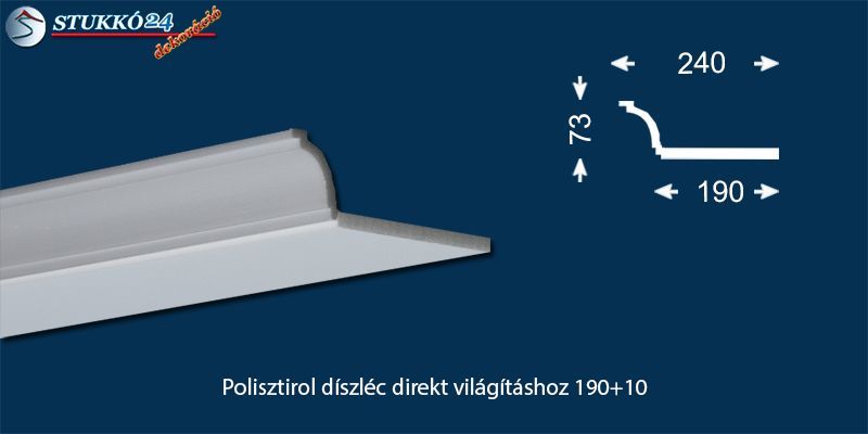 Polisztirol díszléc direkt világításhoz Érd 190+10