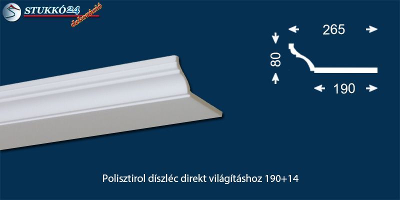 Polisztirol díszléc direkt világításhoz Dombóvár 190+14