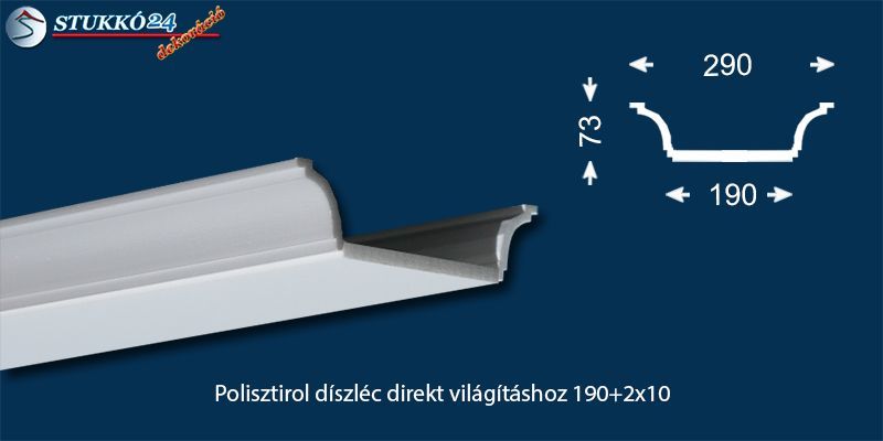 Polisztirol díszléc direkt világításhoz Érd 190+2x10