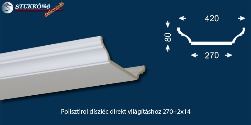 Polisztirol díszléc direkt világításhoz Dombóvár 190+2x14
