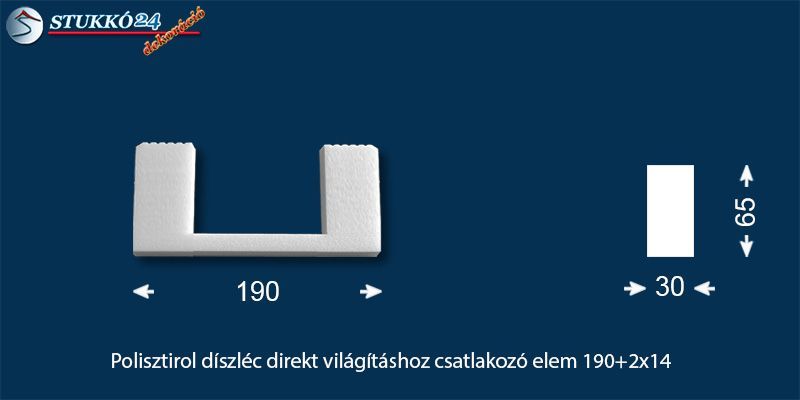 Polisztirol díszléc direkt világításhoz csatlakozó elem Dombóvár 190+2x14