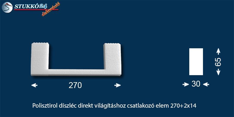 Polisztirol díszléc direkt világításhoz csatlakozó elem Dombóvár 270+2x14