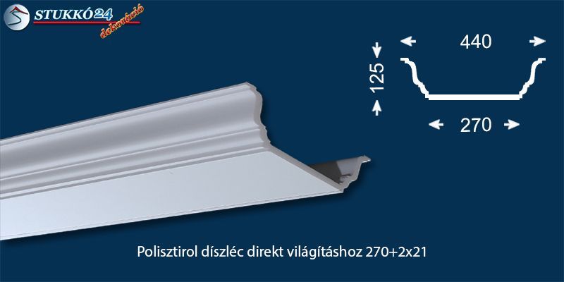 Polisztirol díszléc direkt világításhoz Abony 270+2x21