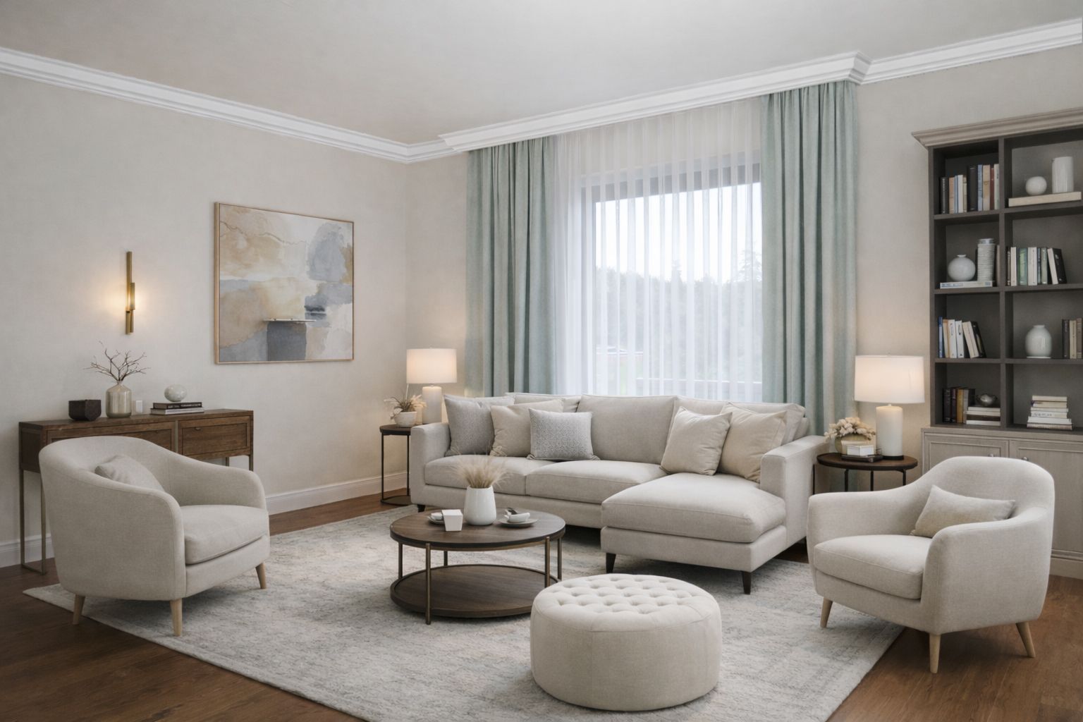 Abony 21 polisztirol holkerléc modern elegáns nappaliban