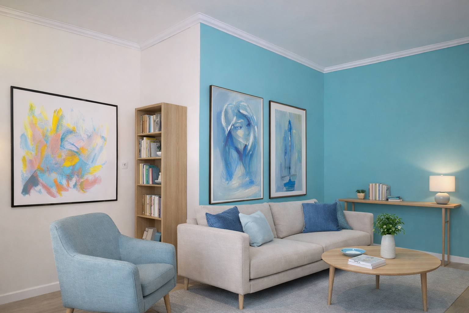 Beltéri díszléc modern nappaliban Beltéri díszléc modern nappaliban