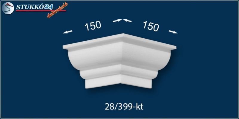 Stukkó karnistakaró díszléc Esztergom 28 külső sarokelem Stukkó karnistakaró díszléc Esztergom 28 külső sarokelem