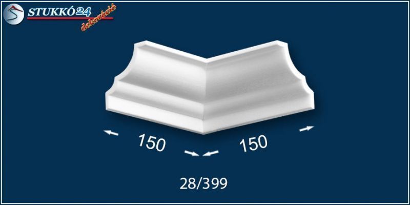 Stukkó díszléc Esztergom 28 belső sarokelem Stukkó díszléc Esztergom 28 belső sarokelem