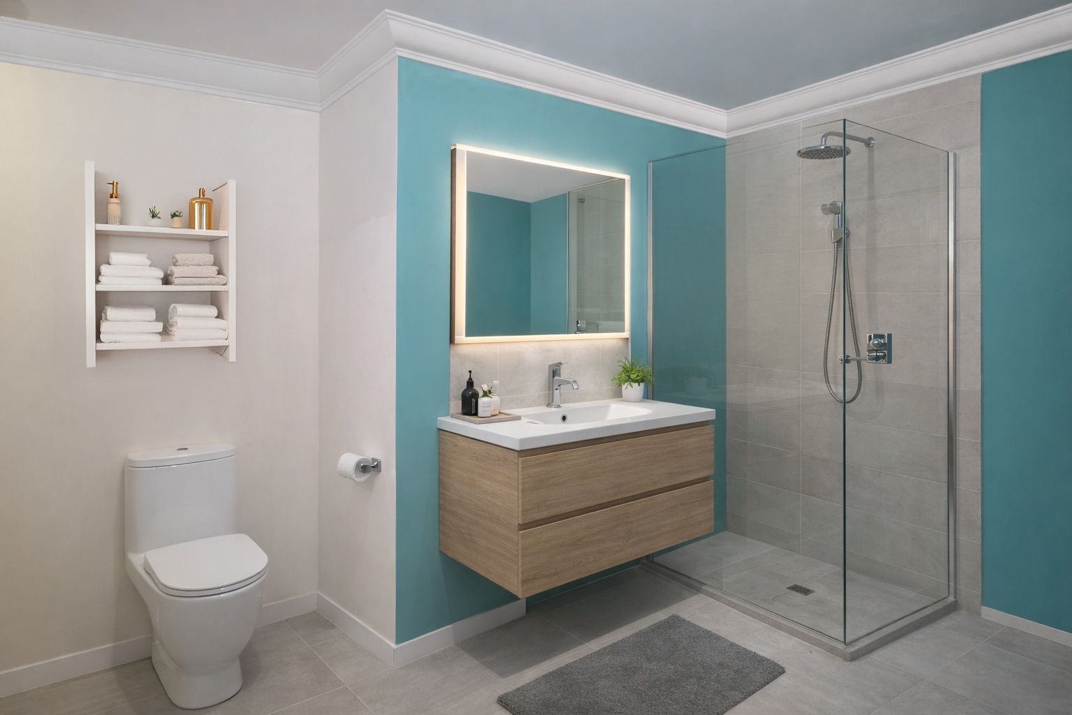 Felújított fürdőszoba hungarocell Salgótarján 34 díszléccel