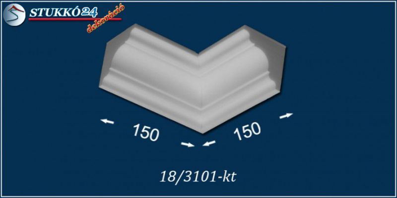 Polisztirol díszléc, karnistakaró belső sarokelem, Hajdúszoboszló 18 Polisztirol díszléc, karnistakaró belső sarokelem, Hajdúszoboszló 18