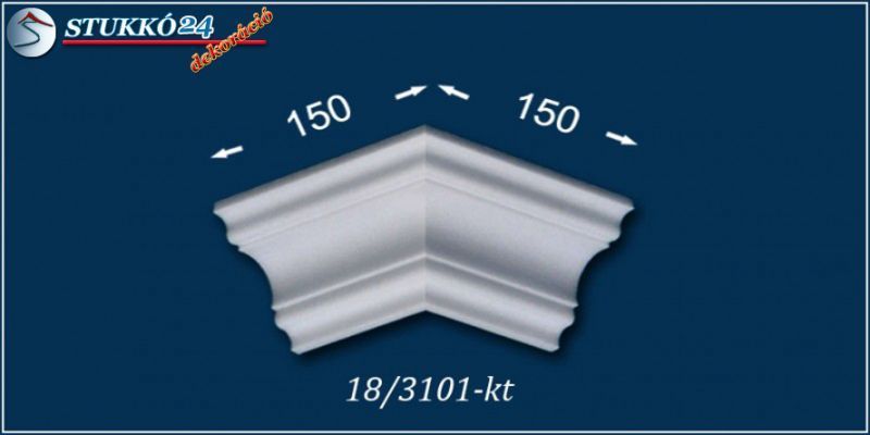 Polisztirol díszléc, karnistakaró léc külső sarokelem, Hajdúszoboszló 18 Polisztirol díszléc, karnistakaró léc külső sarokelem, Hajdúszoboszló 18