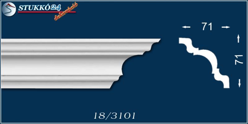Hajdúszoboszló 18 polisztirol díszléc (71 x 71 mm) Hajdúszoboszló 18 polisztirol díszléc (71 x 71 mm)
