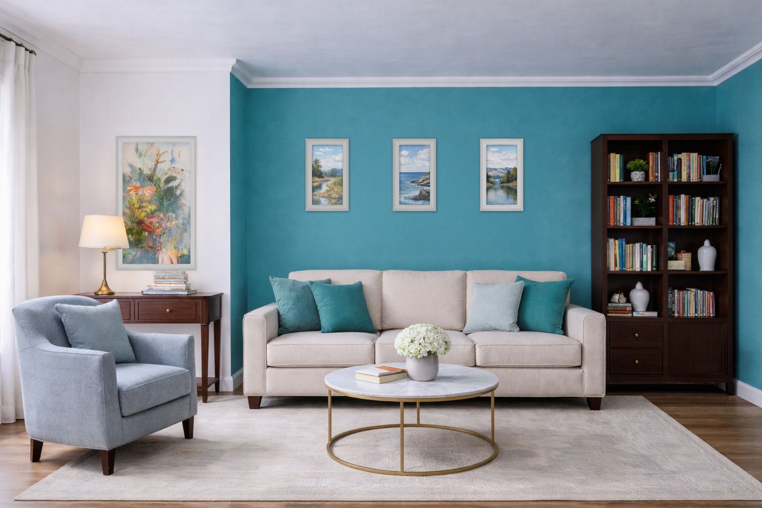 képkeretek oldalfali stukkóból nappaliban képkeretek oldalfali stukkóból nappaliban