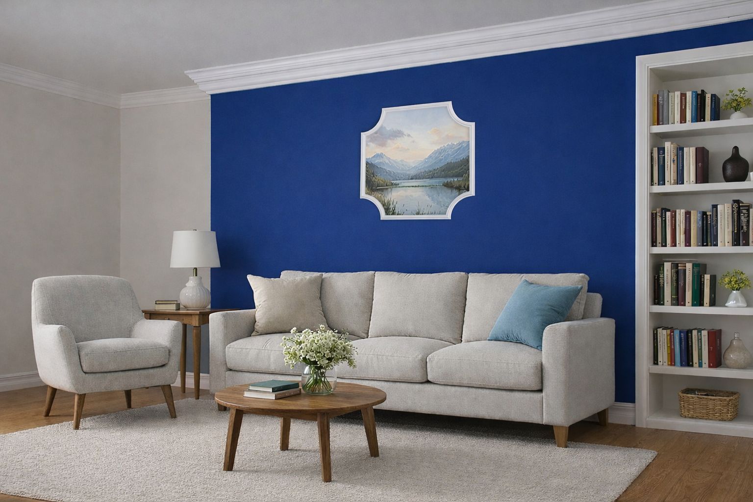 modern nappali oldalfali díszléccel