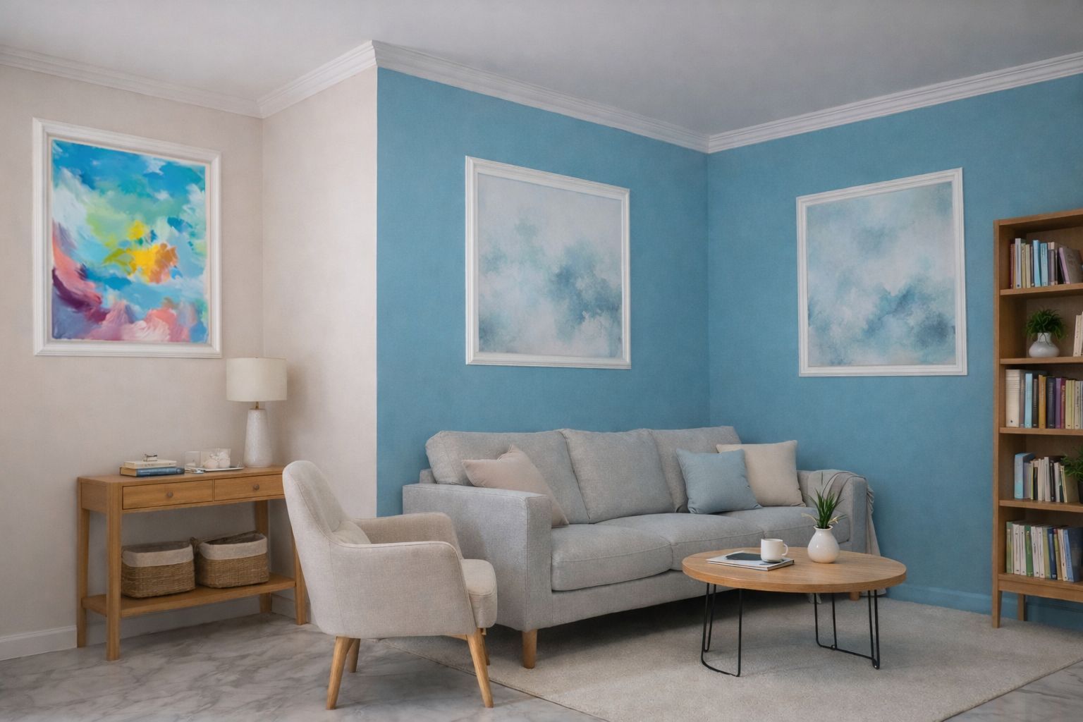 modern nappali oldalfali stukkóval