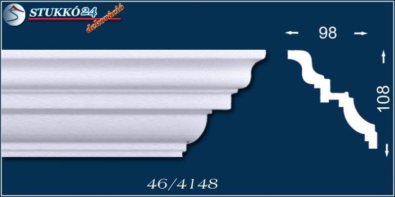 Stukkó díszléc Tatabánya 46 Stukkó díszléc Tatabánya 46