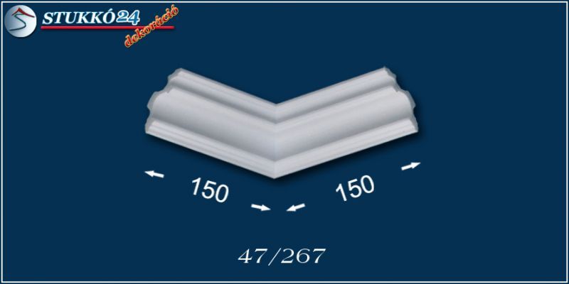 Polisztirol díszléc Veszprém 47 belső sarokelem