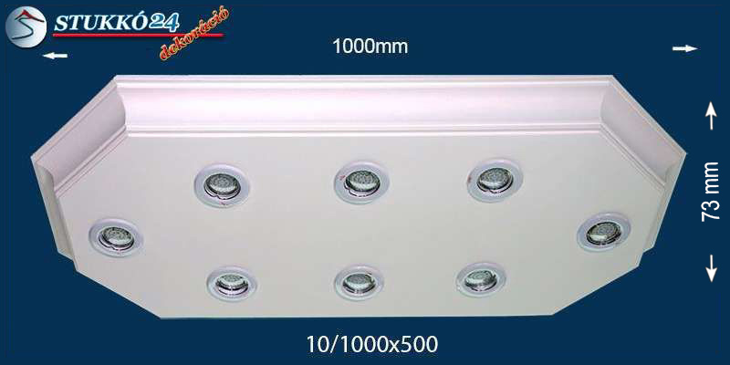 Érd 10/1000x500-2 LED mennyezeti design stukkólámpa LED izzóval