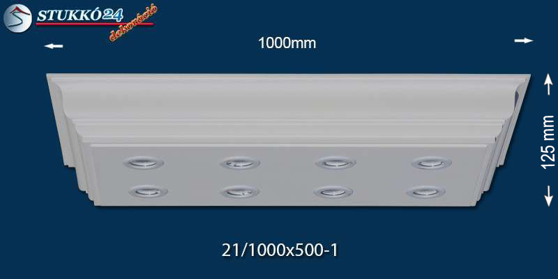 Abony 21/1000x500-1 LED mennyezeti design stukkólámpa LED izzóval