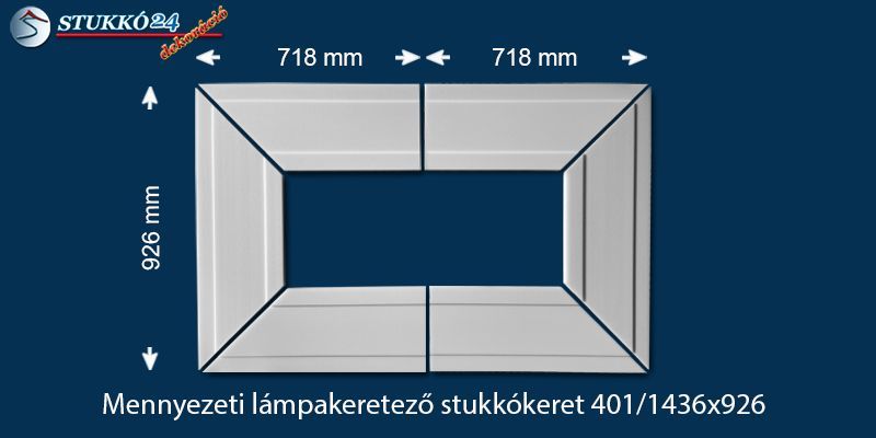 Szigetvár 401 stukkókeret 970x460 mm méretű design mennyezeti lámpákhoz