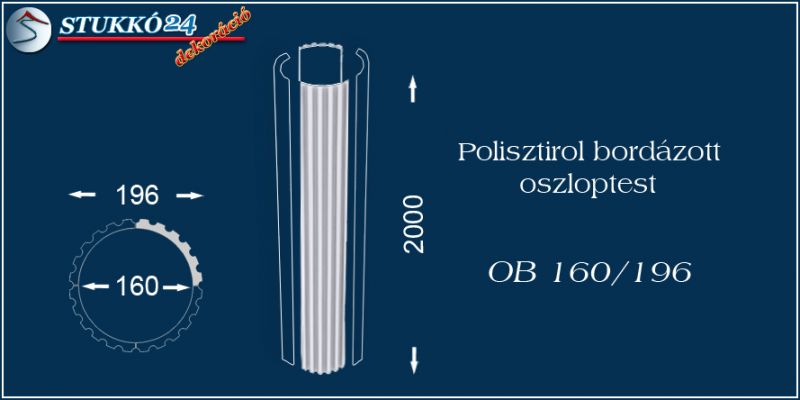 Polisztirol oszloptest bordázott OB 160/196