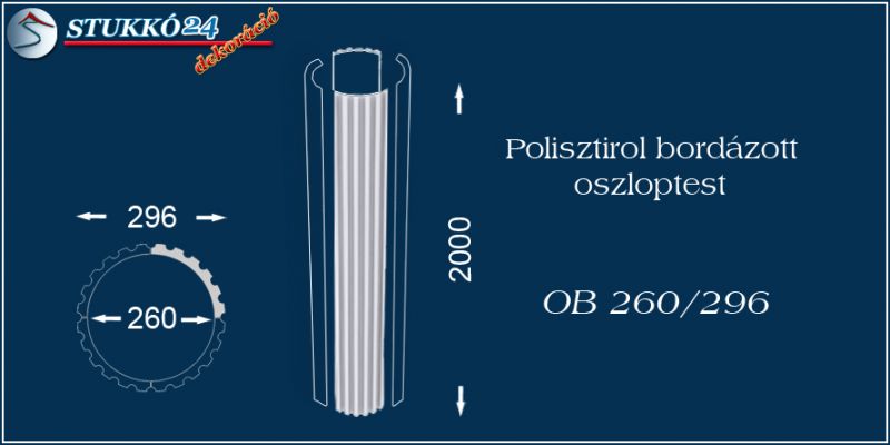 Polisztirol oszloptest bordázott OB 260/296