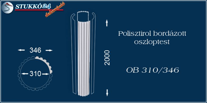 Polisztirol oszloptest bordázott OB 310/346