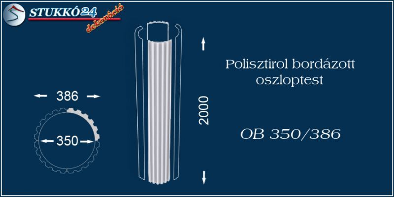 Polisztirol oszloptest bordázott OB 350/386