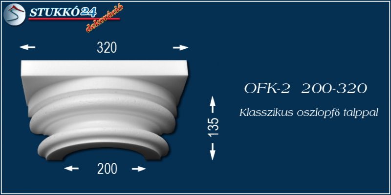 Polisztirol klasszikus oszlopfő talppal OFK-2 200/320