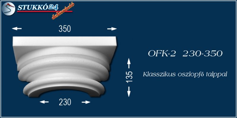 Polisztirol klasszikus oszlopfő talppal OFK-2 230/350