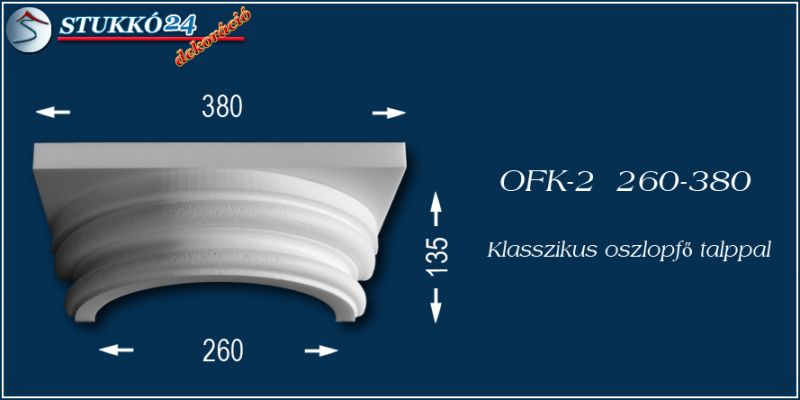 Polisztirol klasszikus oszlopfő talppal OFK-2 260/380