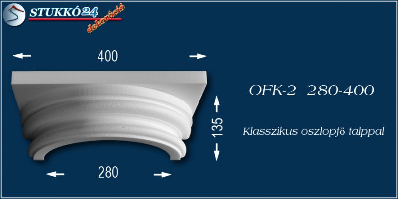 Polisztirol klasszikus oszlopfő talppal OFK-2 280/400