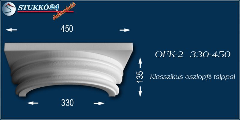 Polisztirol klasszikus oszlopfő talppal OFK-2 330/450