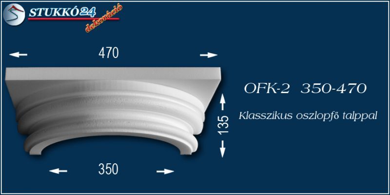 Polisztirol klasszikus oszlopfő talppal OFK-2 350/470