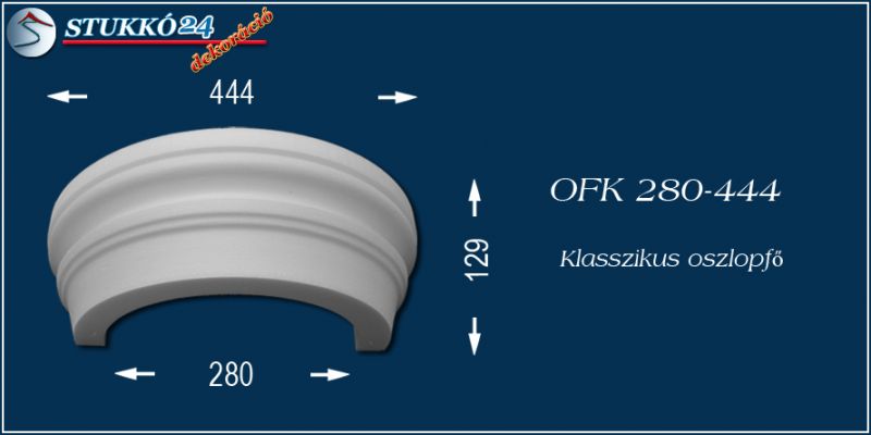 Polisztirol oszlopfő klasszikus OFK 280/444