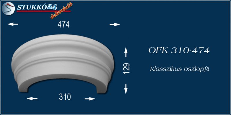 Polisztirol oszlopfő klasszikus OFK 310/474
