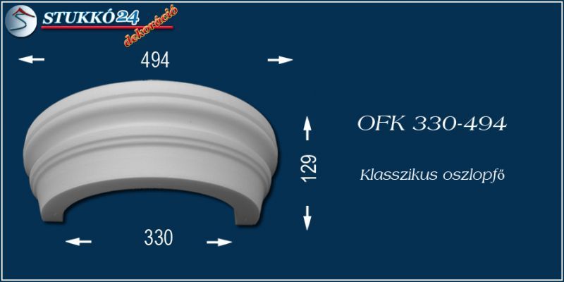 Polisztirol oszlopfő klasszikus OFK 330/494