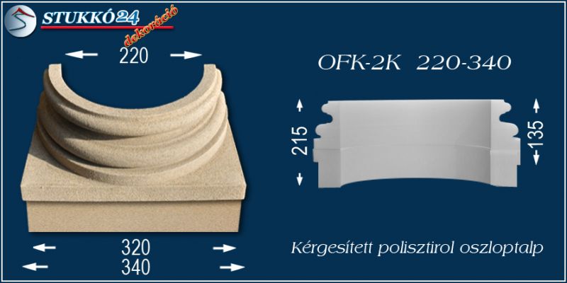 Oszloptalp kvarchomok-műgyanta bevonattal OFK-2K 220/340