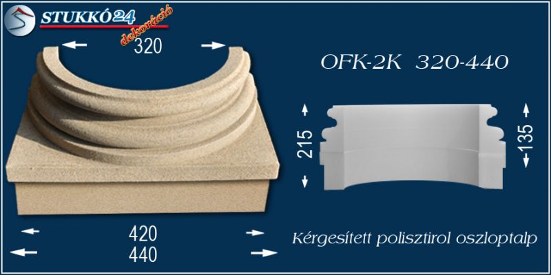 Oszloptalp kvarchomok-műgyanta bevonattal OFK-2K 320/440