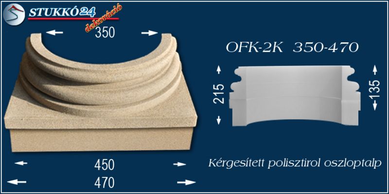 Oszloptalp kvarchomok-műgyanta bevonattal OFK-2K 350/470