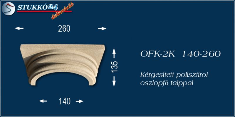 Oszlopfő kvarchomok-műgyanta bevonattal OFK-2K 140/260